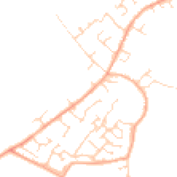 Daytime road noise heatmap for MK43 0DP