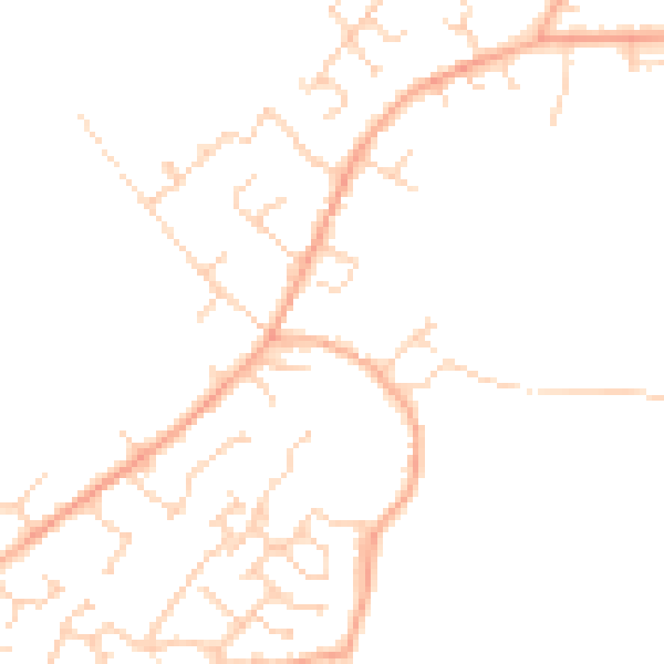 Daytime road noise heatmap for MK43 0DR