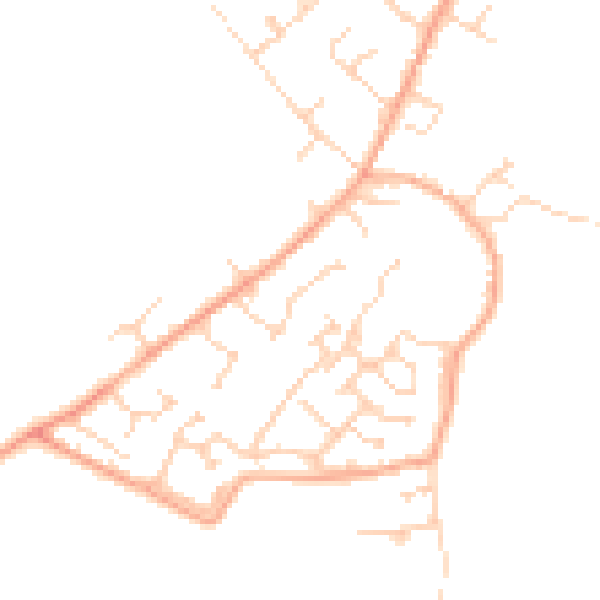 Daytime road noise heatmap for MK43 0DS