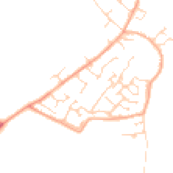 Daytime road noise heatmap for MK43 0DT