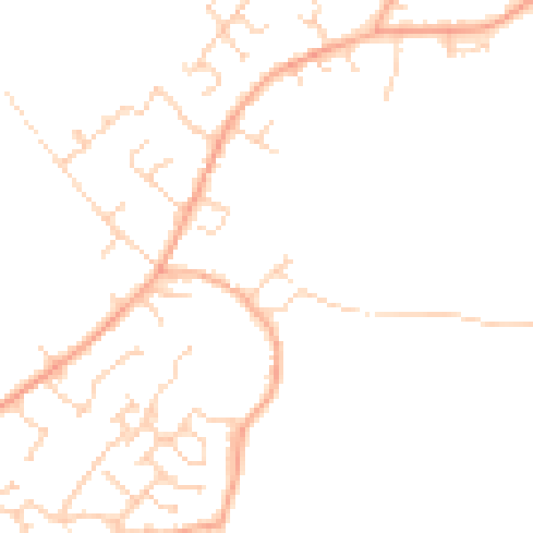 Daytime road noise heatmap for MK43 0EA