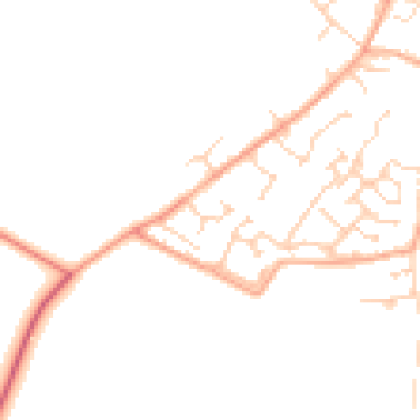Daytime road noise heatmap for MK43 0FU