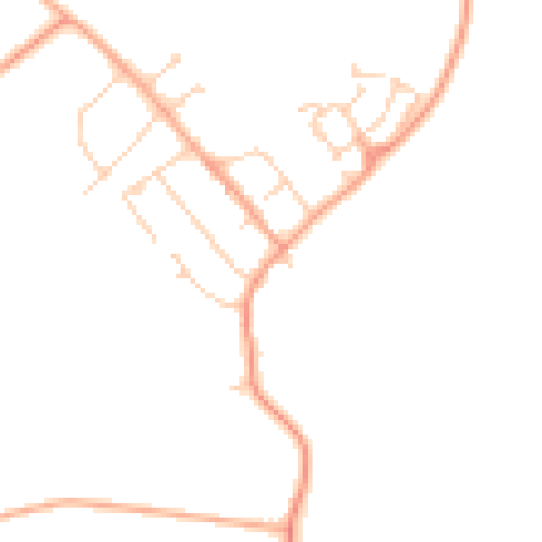 Daytime road noise heatmap for MK43 0RN