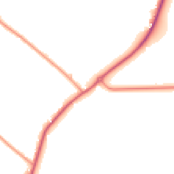Daytime road noise heatmap for MK43 0XE