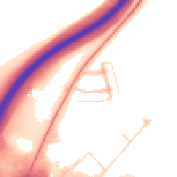Daytime road noise heatmap for MK43 0XZ