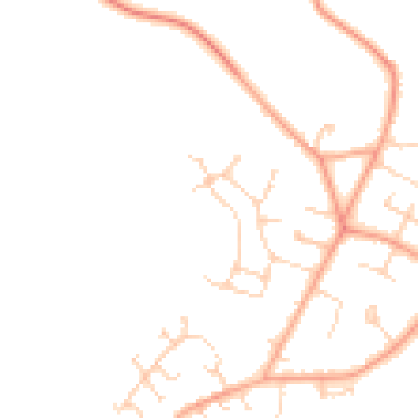 Daytime road noise heatmap for MK43 1AA
