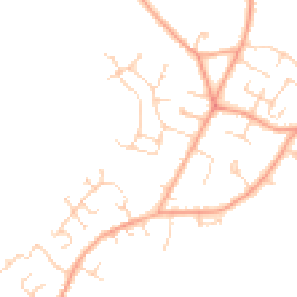 Daytime road noise heatmap for MK43 1AB