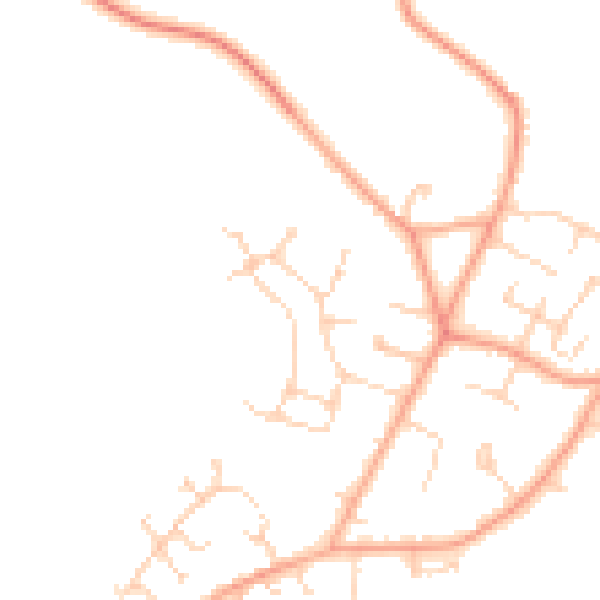 Daytime road noise heatmap for MK43 1AF