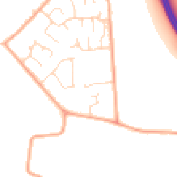 Daytime road noise heatmap for MK43 7PW