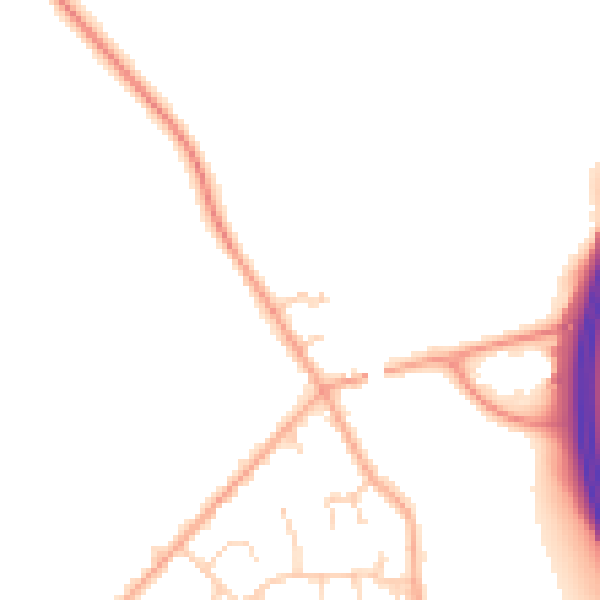 Daytime road noise heatmap for MK43 7RD