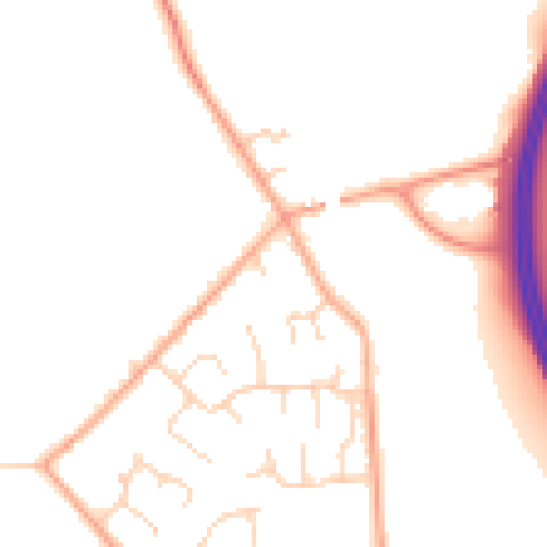 Daytime road noise heatmap for MK43 7RQ