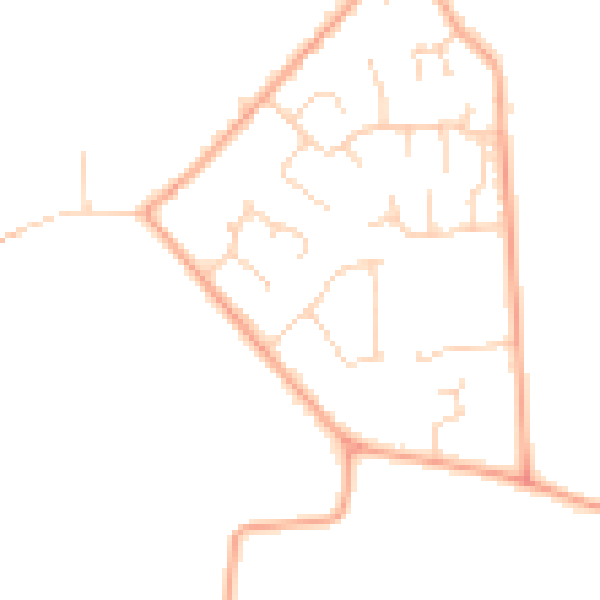 Daytime road noise heatmap for MK43 7RR