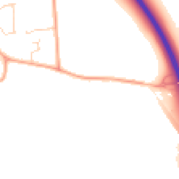 Daytime road noise heatmap for MK43 7RY
