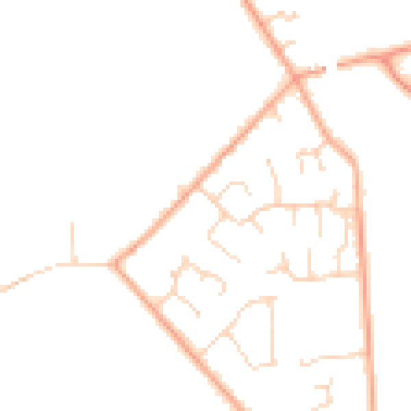 Daytime road noise heatmap for MK43 7SA