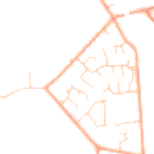 Daytime road noise heatmap for MK43 7SE