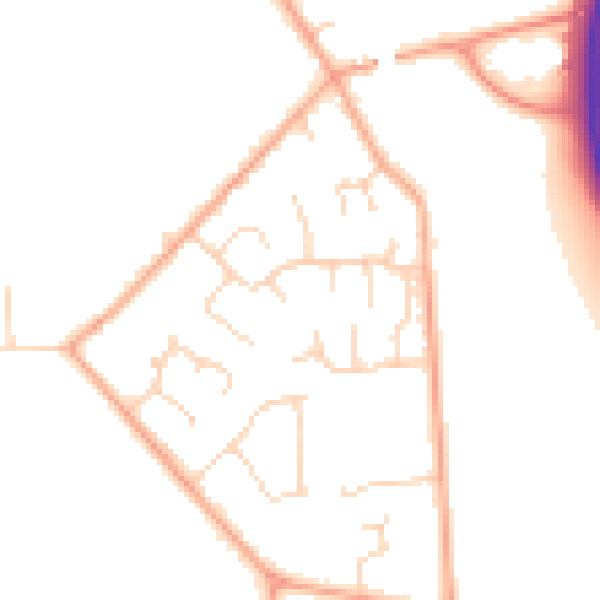 Daytime road noise heatmap for MK43 7SG