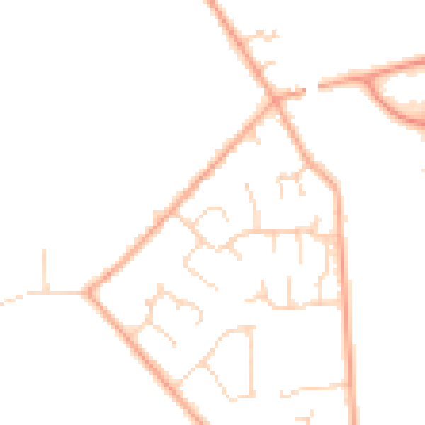 Daytime road noise heatmap for MK43 7SJ