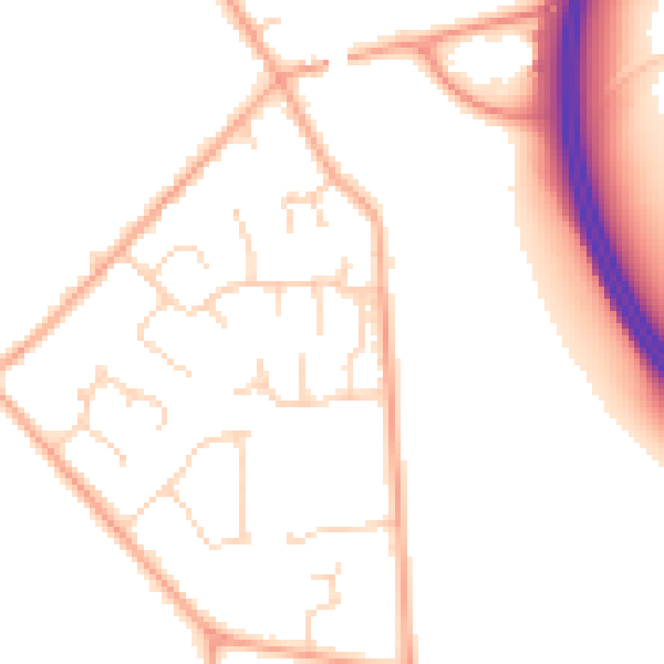 Daytime road noise heatmap for MK43 7SR