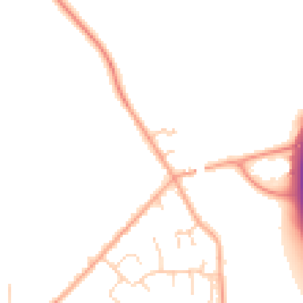 Daytime road noise heatmap for MK43 7SY