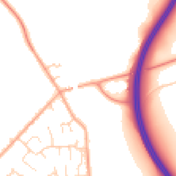 Daytime road noise heatmap for MK43 7TA