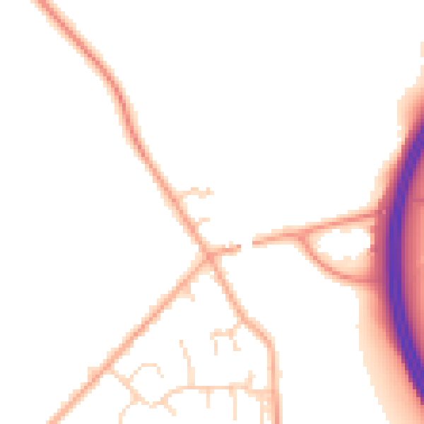 Daytime road noise heatmap for MK43 7TF