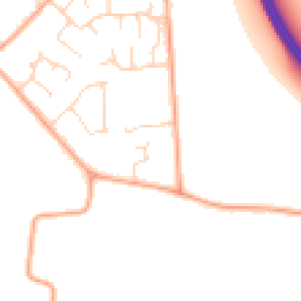 Daytime road noise heatmap for MK43 7TG