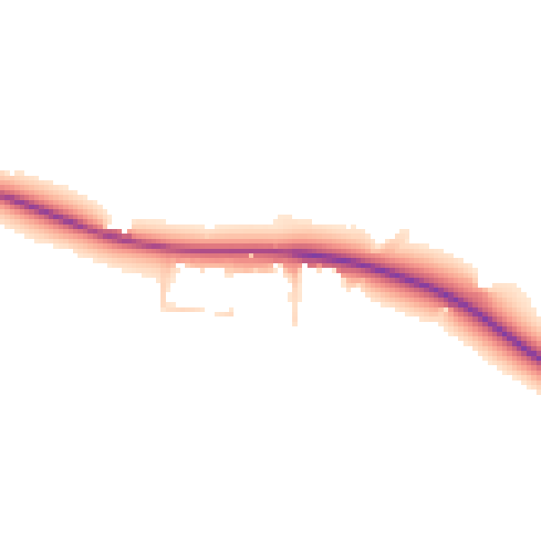 Daytime road noise heatmap for MK43 8BE