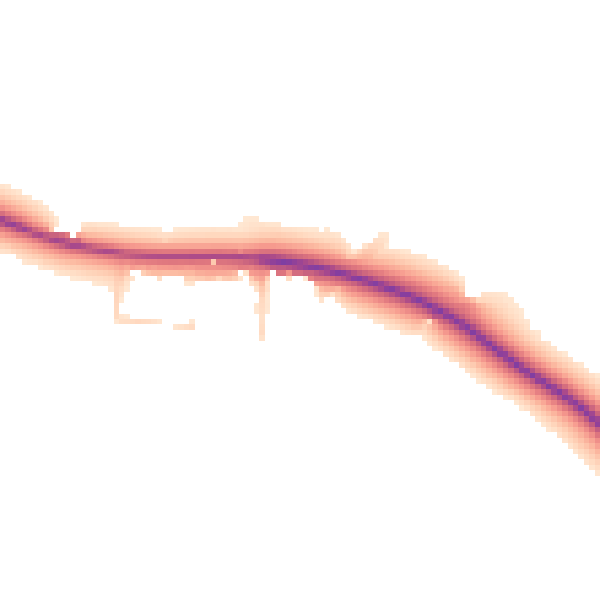 Daytime road noise heatmap for MK43 8BJ