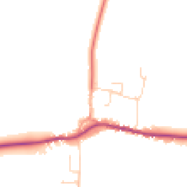 Daytime road noise heatmap for MK43 8EG