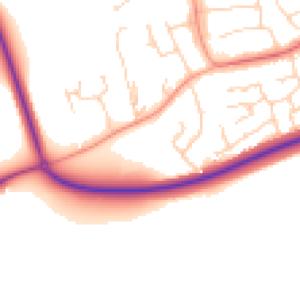 Daytime road noise heatmap for MK43 8FA