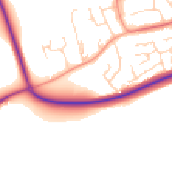 Daytime road noise heatmap for MK43 8FE