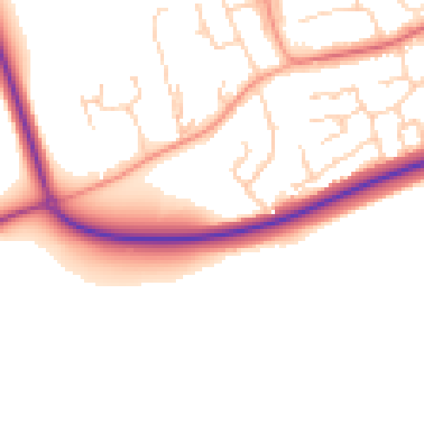 Daytime road noise heatmap for MK43 8FG