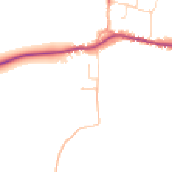 Daytime road noise heatmap for MK43 8GJ