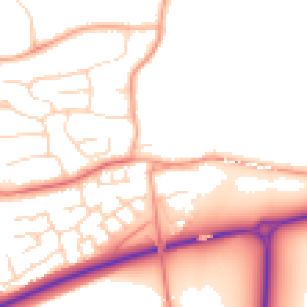 Daytime road noise heatmap for MK43 8HG