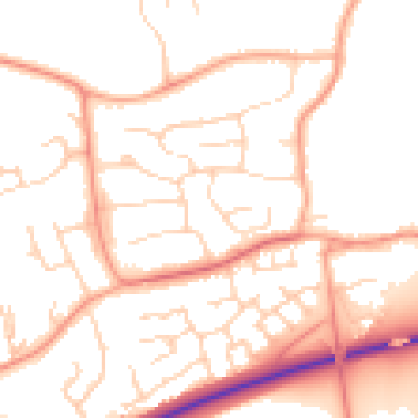 Daytime road noise heatmap for MK43 8NF