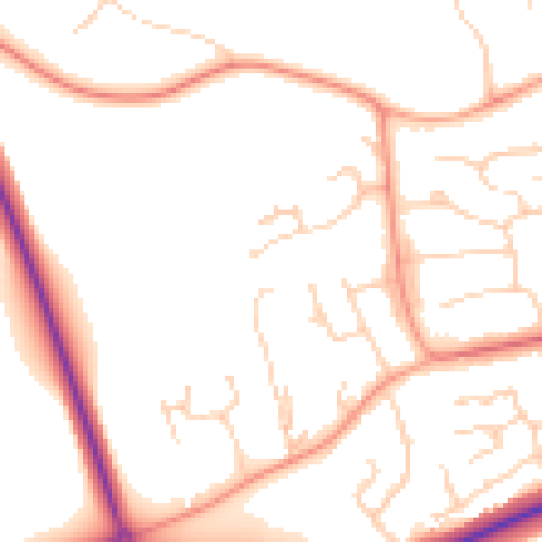 Daytime road noise heatmap for MK43 8NG