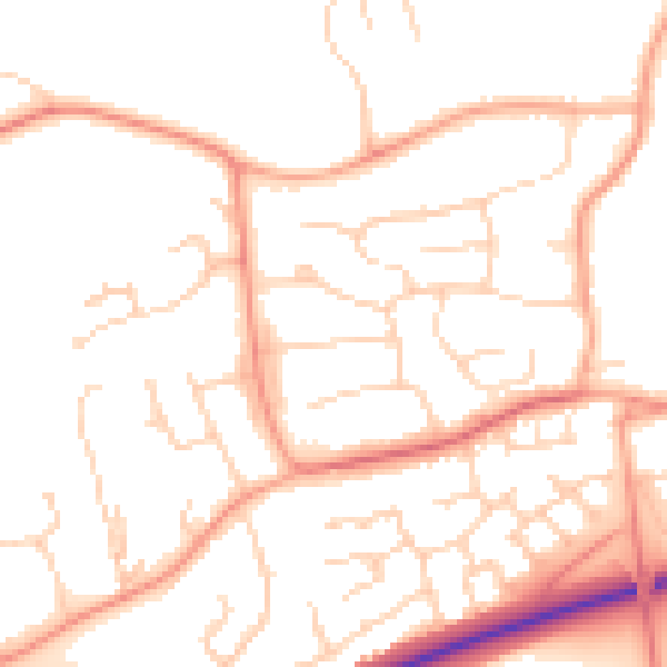 Daytime road noise heatmap for MK43 8PG