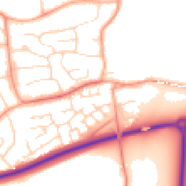 Daytime road noise heatmap for MK43 8PS