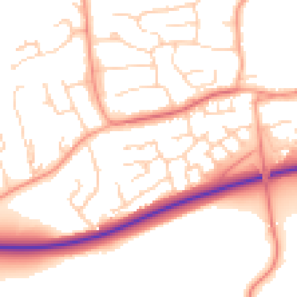 Daytime road noise heatmap for MK43 8PW