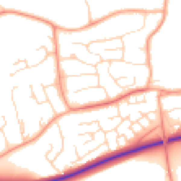 Daytime road noise heatmap for MK43 8QA