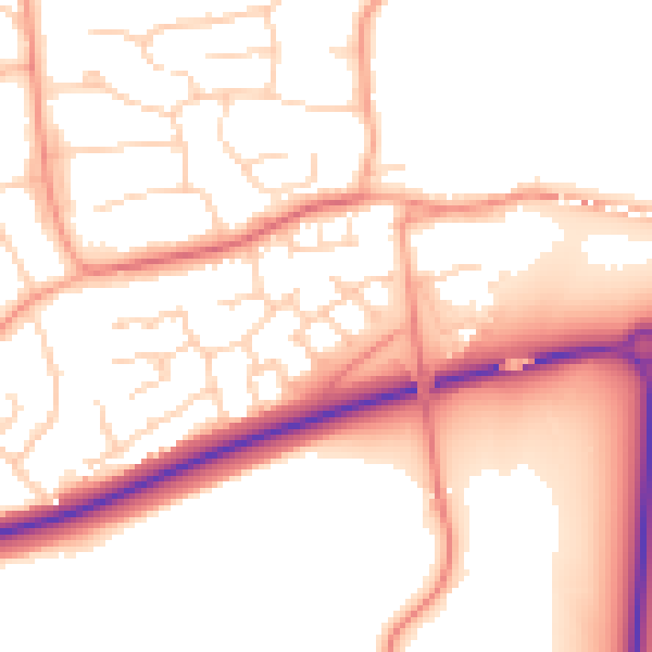 Daytime road noise heatmap for MK43 8RE