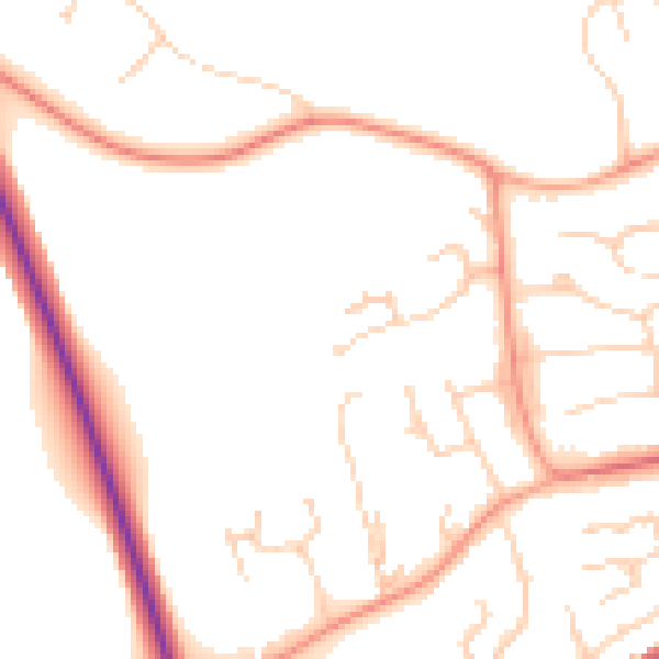 Daytime road noise heatmap for MK43 8TJ