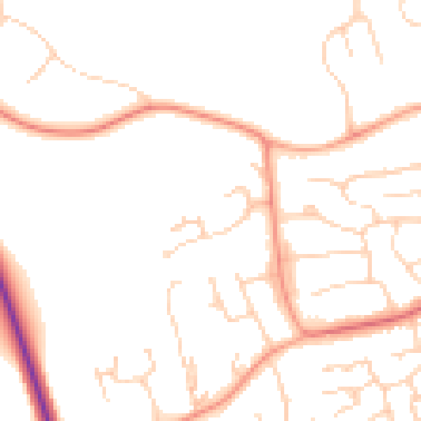 Daytime road noise heatmap for MK43 8TN