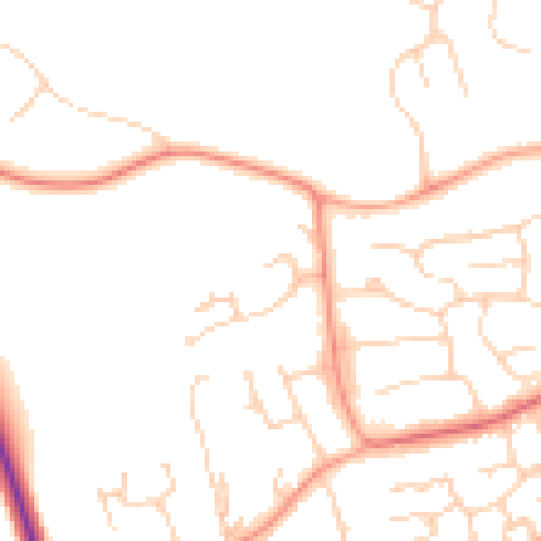 Daytime road noise heatmap for MK43 8TQ