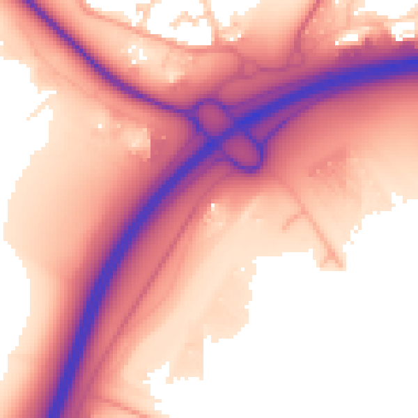 Daytime road noise heatmap for MK43 9AB