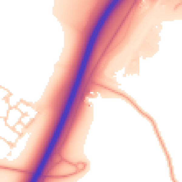 Daytime road noise heatmap for MK43 9AH