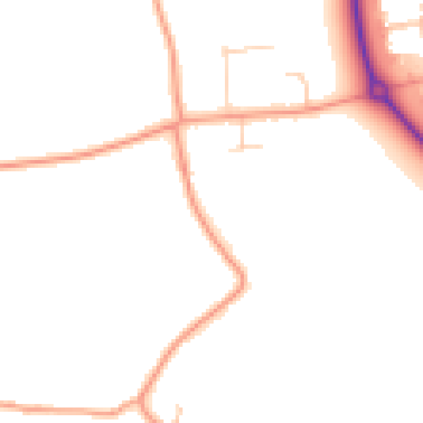 Daytime road noise heatmap for MK43 9BH