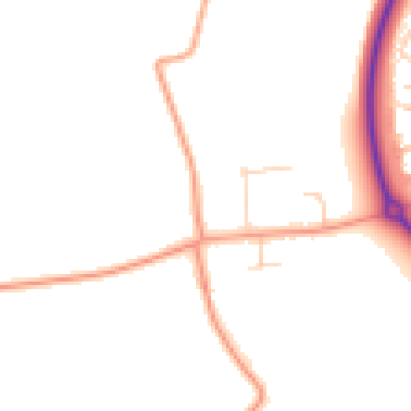 Daytime road noise heatmap for MK43 9BL