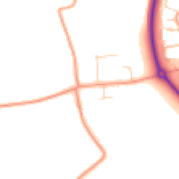 Daytime road noise heatmap for MK43 9BP