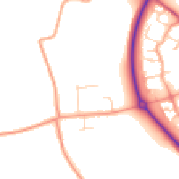 Daytime road noise heatmap for MK43 9BT